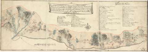 Plan diseñado a la vista del Camino antiguo que... (1760?)