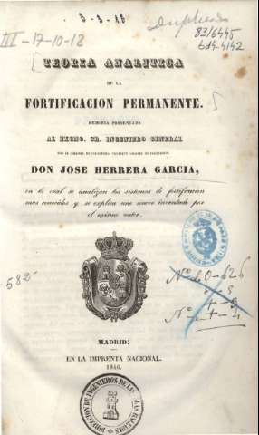 Teoría analítica de la fortificación permanente... (1846)