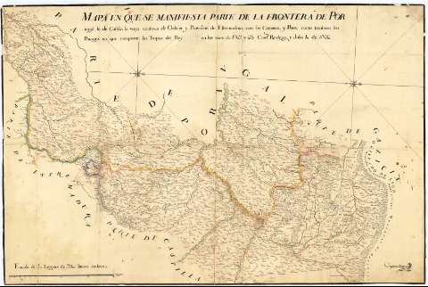 Mapa en que se manifiesta parte de la frontera... (1766 julio 10)
