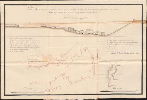 Plano y perfil de una porción de la fortaleza y... (1818 jun. 27)