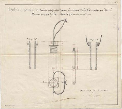 Espoleta de percusión de bronce adaptada para... (Producción: 13 de Setiembre de 1866)