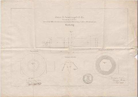 Cañón de bronce rayado de 8 cm.  : peso 100 kg (Producción: 1863)