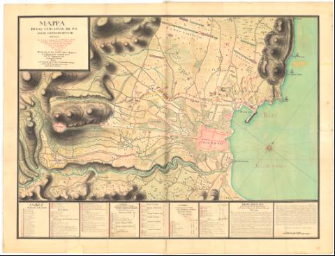 Mappa de las cercanias de Palermo Capital del... (1725)