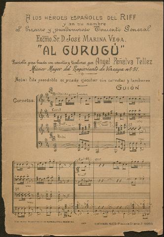 Al  Gurugú : pasodoble para banda con cornetas... (Publicación: 1909)