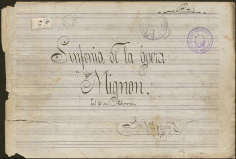 Sinfonía de la ópera Mignon (Producción: 19--)