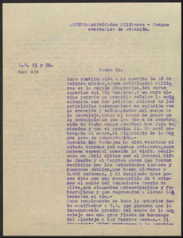 Aviación, zonas prohibidas de vuelo (Producción: 1935)